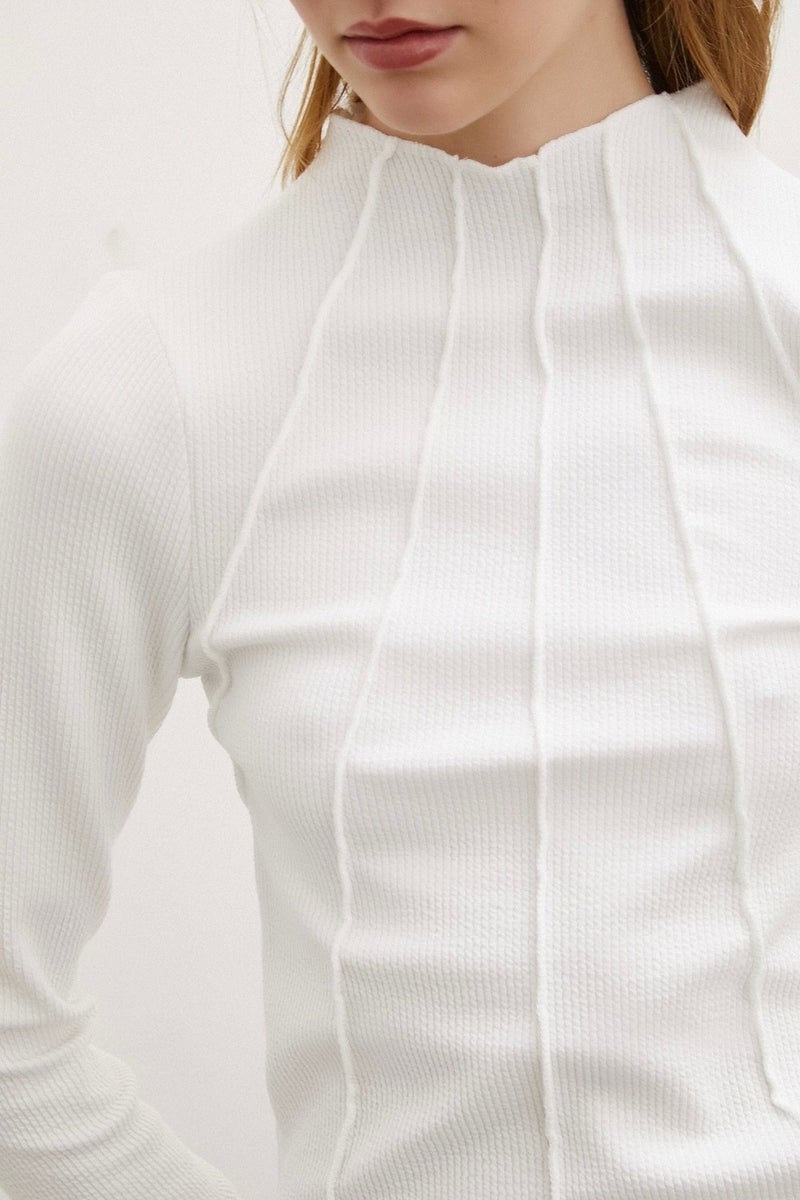 Never More Front Stitched Blouse White - Image 5