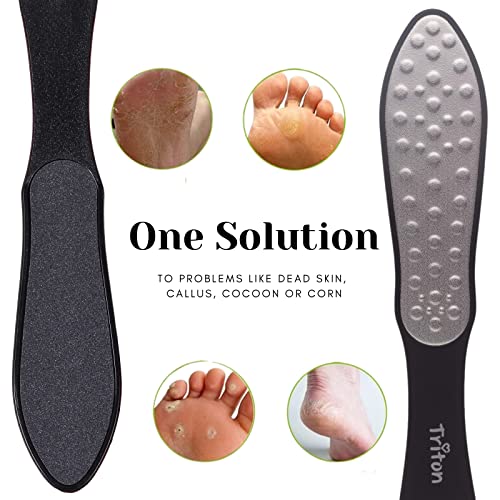 TRITON Double Sided Lazer and Emery Foot Scraper, Filer for Hard and Dead Skin Callus Remover, Pedicure Foot Scrubber for Men and Women - Image 2