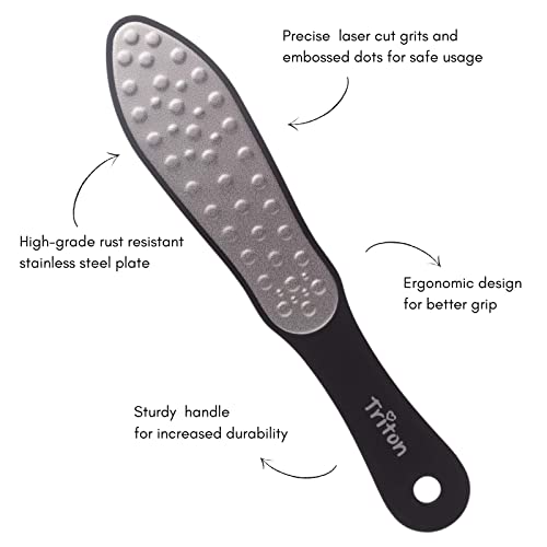 TRITON Double Sided Lazer and Emery Foot Scraper, Filer for Hard and Dead Skin Callus Remover, Pedicure Foot Scrubber for Men and Women - Image 4