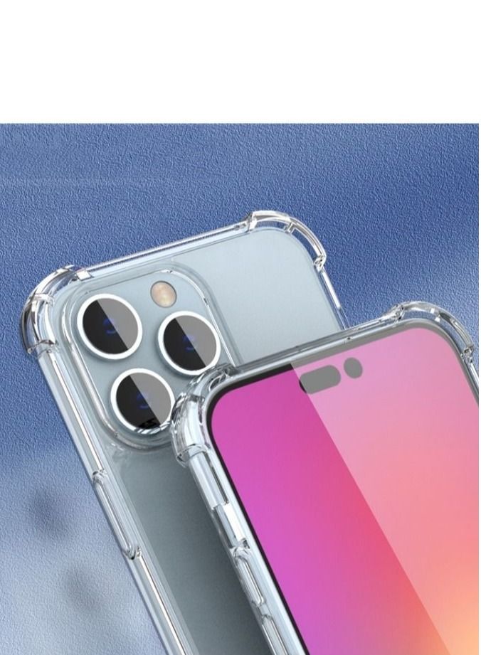 جراب iPhone 14 Pro نحيف للغاية ومقاوم للخدش ومطاط TPU من السيليكون الناعم الواقي من الكريستال الشفاف لهاتف iPhone 14 Pro - Image 2