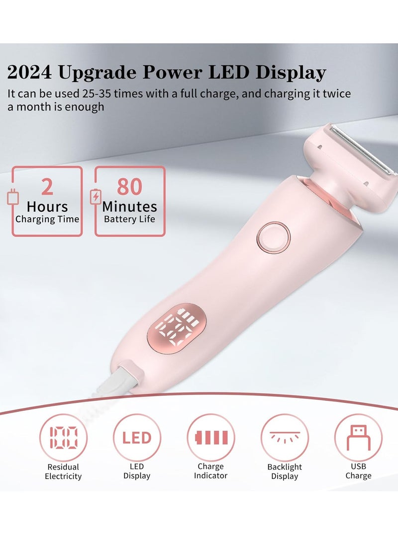 Electric Shaver Razor, Electric Smooth Razor, 2 in 1 Double Head Electric Shaver for Women, Ipx7 Waterproof Wet and Dry Use - Image 5