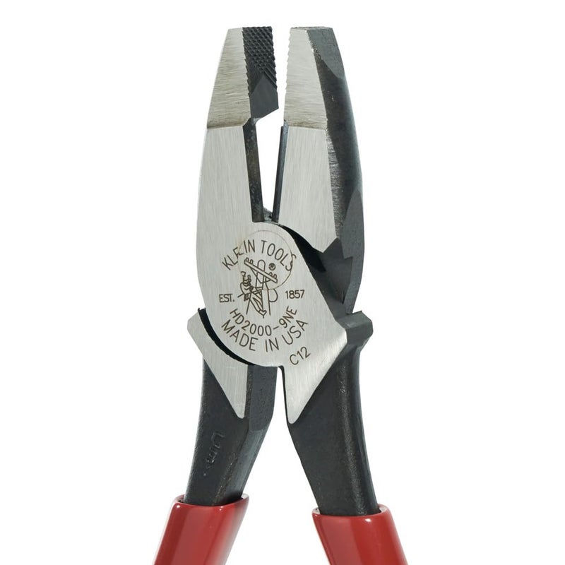 Klein Tools HD2000-9NE Side Cutter Linemans Pliers Cut ACSR, Made in USA, Screws, Nails, Hard Wire, 9-Inch Electrical Pliers - Image 4