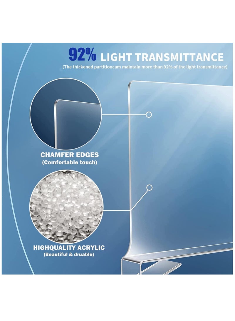 شو وو 4 قطع فواصل أرفف بلاستيكية شفافة من الأكريليك، مقسم رف خزانة للأرفف الخشبية، فواصل منظم ملابس الخزانة مناسبة للأرفف الخشبية أو العمودية أو غرفة النوم والمطبخ والمكتب - Image 2