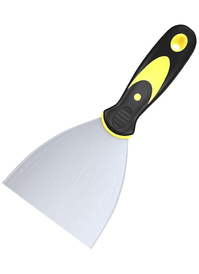 LOWHAT Kitchen Scraper Metal Scraper Baking Knife For Cutting Mincing Scraping Chamber Large Rubber Handle Give You Comfortable Edge  - Image 1