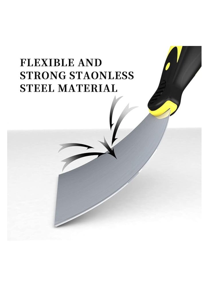 LOWHAT Kitchen Scraper Metal Scraper Baking Knife For Cutting Mincing Scraping Chamber Large Rubber Handle Give You Comfortable Edge  - Image 3