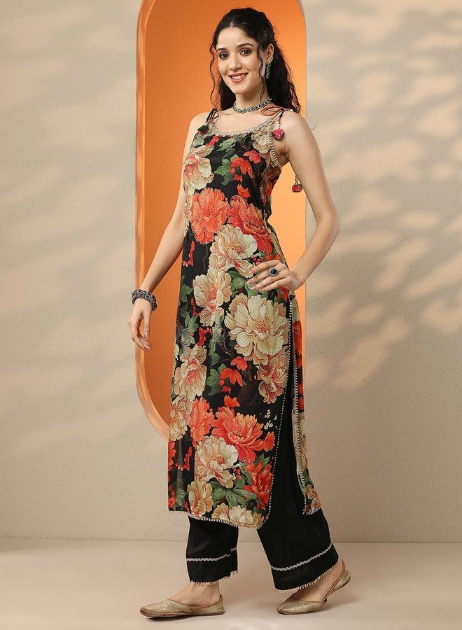 Libas Printed Chinon Straight Kurta set for Women (95016M) - Image 2