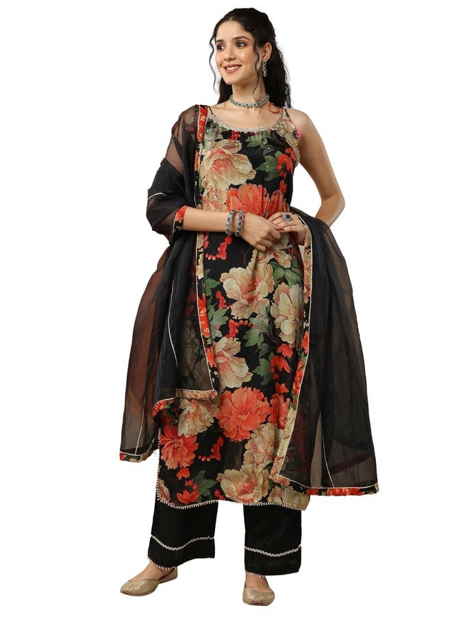 Libas Printed Chinon Straight Kurta set for Women (95016M) - Image 1