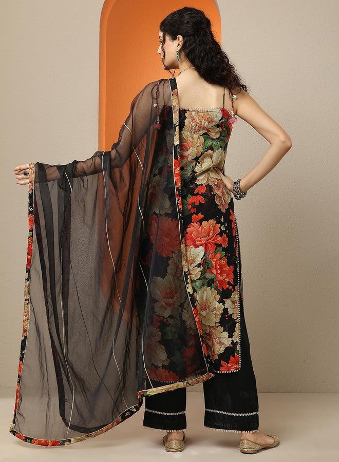 Libas Printed Chinon Straight Kurta set for Women (95016M) - Image 3
