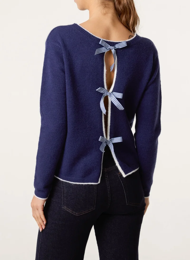 Blue Vanilla Back Bow Jumper