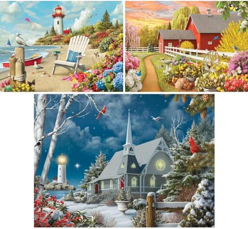 Bits and Pieces Value Set of 3 Large Piece Jigsaw Puzzles for Adults Awaken Guiding Lights Daydream by Alan Giana 300 or 500 Piece Puzzles 18 x 24 Each Premium RandomCut Fit - Image 5