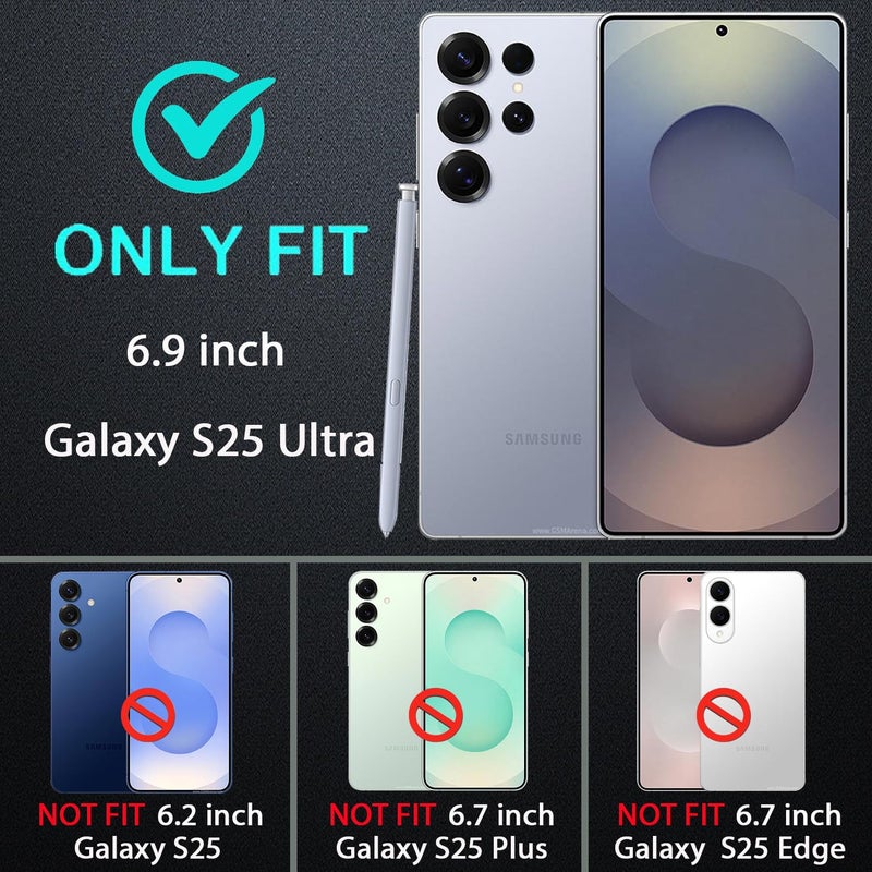YKHJKLEC for Samsung Galaxy S25 Ultra Case, Military Grade 3 in 1 Heavy Duty Shockproof/Drop Proof/Dust Proof Case with 2Pcs Tempered Glass Screen Protector & 1Pcs Camera Lens Protector (Purple/Pink) - Image 2