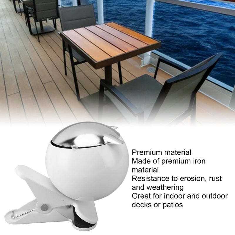Windproof Clip Ash Tray Innovative Stylish Polished Decorative Cigar Ashtray with Lid for Bar Internet Cafe KTV Office Table White - Image 4
