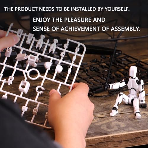 Gozaqe Action Figure Toys,DIY Assembly Dummy 13 Action Figures,Articulated Joints Robot,Desktop Decorations,Gift Idea for & Adults (Gray) - Image 4