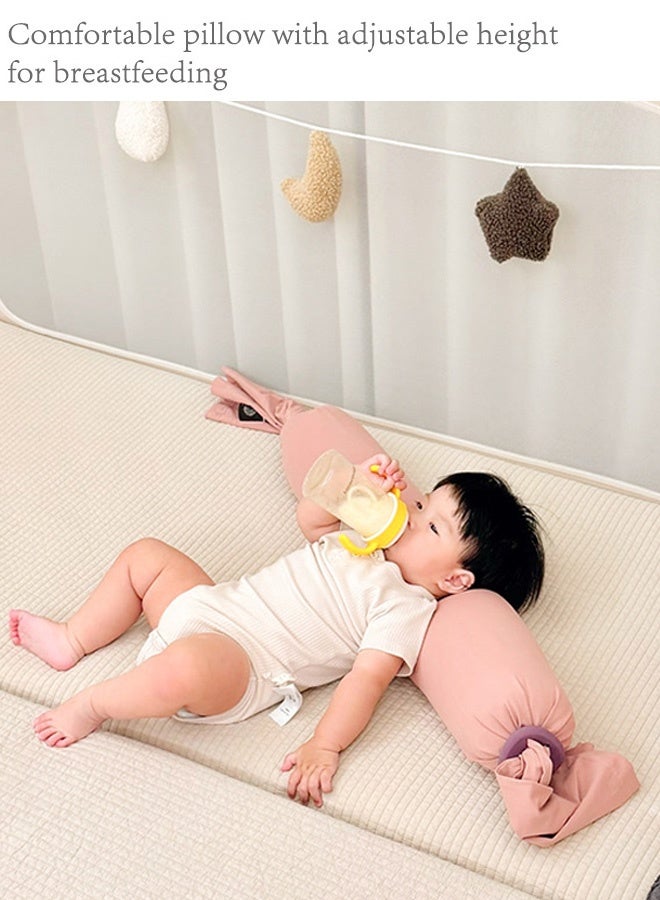TAPIT Baby Pillow Adjustable Baby Nursing Pillow for Breastfeeding - Multifunctional Newborn Comfort Pillow for Soothing, Tummy Time & Sleep Support (Pink) - Image 3