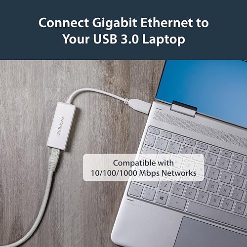 StarTech.com USB31000SW USB 3.0 to Gigabit Ethernet NIC Network Adapter - 10/100/1000 Network Adapter - USB to Ethernet LAN Adapter - USB to RJ45 - Image 4