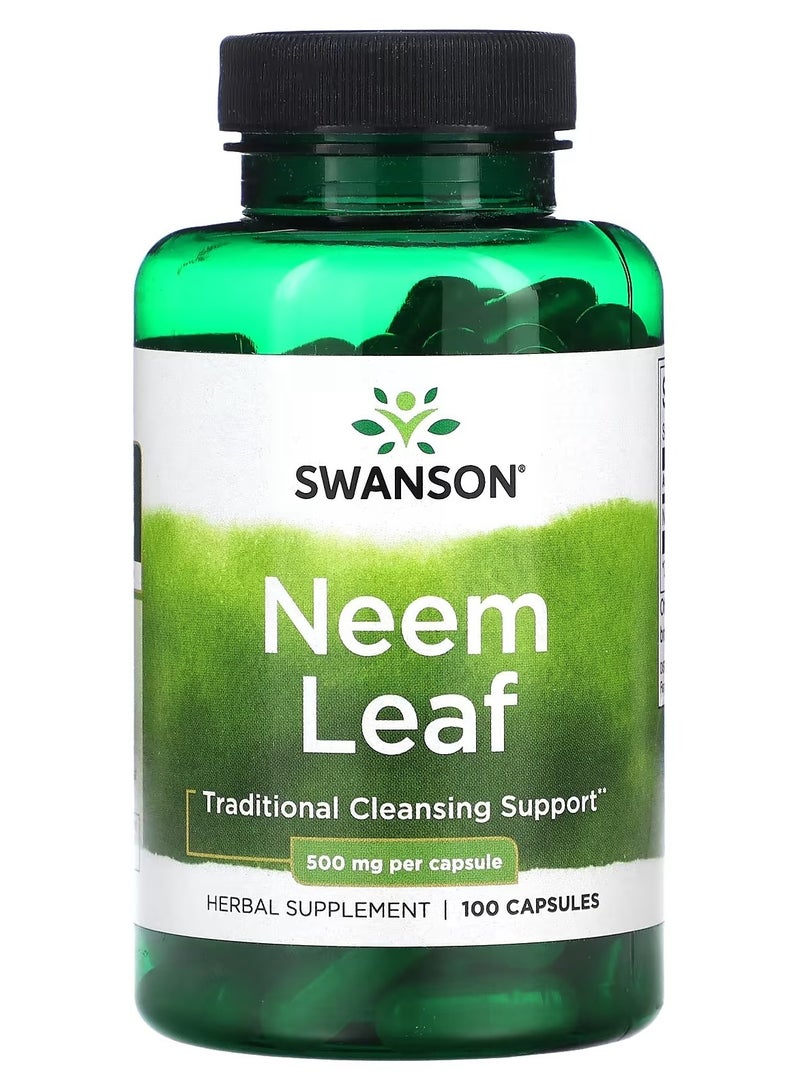 Swanson, Neem Leaf, 500 mg, 100 Capsules