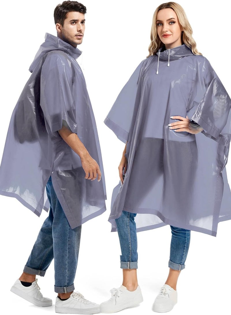أونليماي فقط عبوة من قطعتين من معاطف المطر للبالغين قابلة لإعادة الاستخدام - معاطف مطر متينة للطوارئ والبقاء على قيد الحياة مع غطاء برباط - Image 1