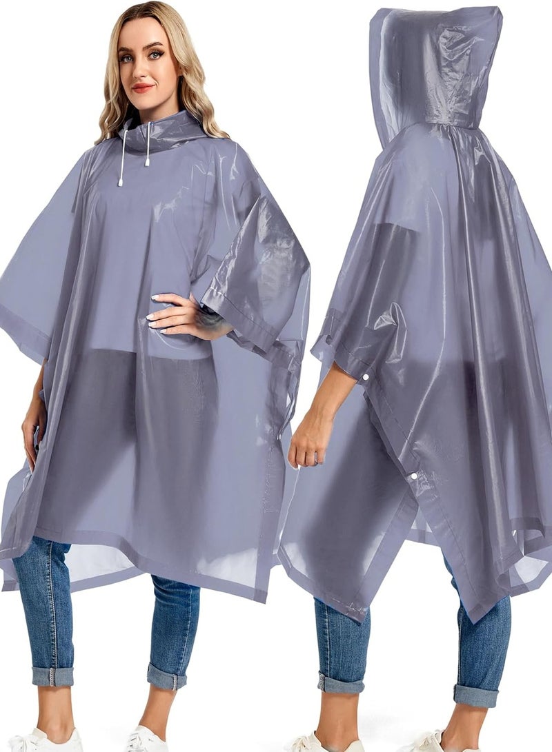 أونليماي فقط عبوة من قطعتين من معاطف المطر للبالغين قابلة لإعادة الاستخدام - معاطف مطر متينة للطوارئ والبقاء على قيد الحياة مع غطاء برباط - Image 5