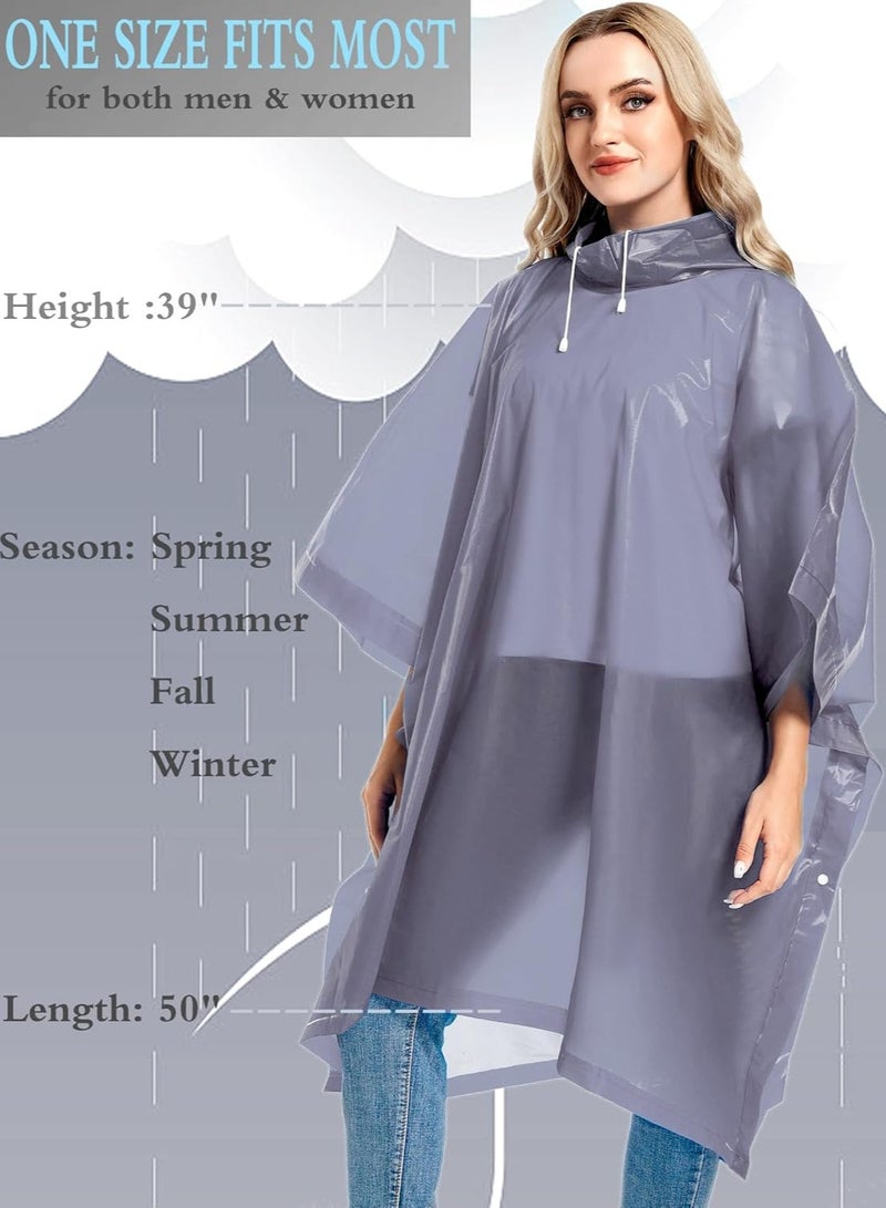 أونليماي فقط عبوة من قطعتين من معاطف المطر للبالغين قابلة لإعادة الاستخدام - معاطف مطر متينة للطوارئ والبقاء على قيد الحياة مع غطاء برباط - Image 4