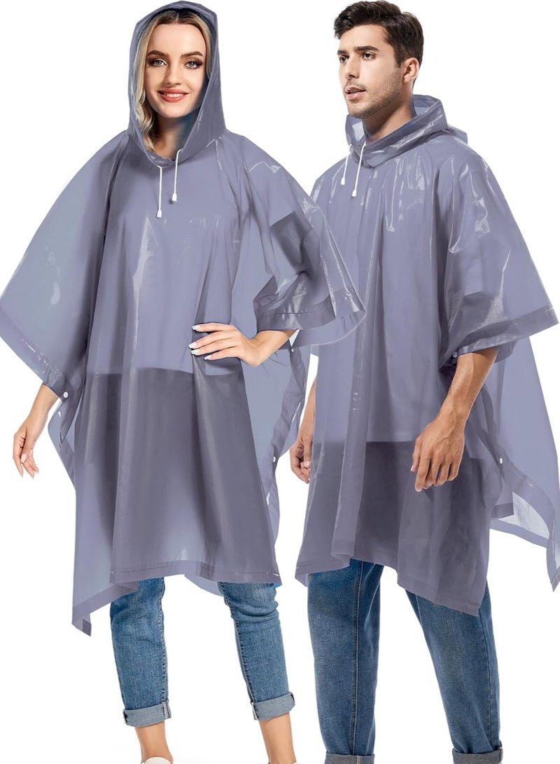 أونليماي فقط عبوة من قطعتين من معاطف المطر للبالغين قابلة لإعادة الاستخدام - معاطف مطر متينة للطوارئ والبقاء على قيد الحياة مع غطاء برباط - Image 2