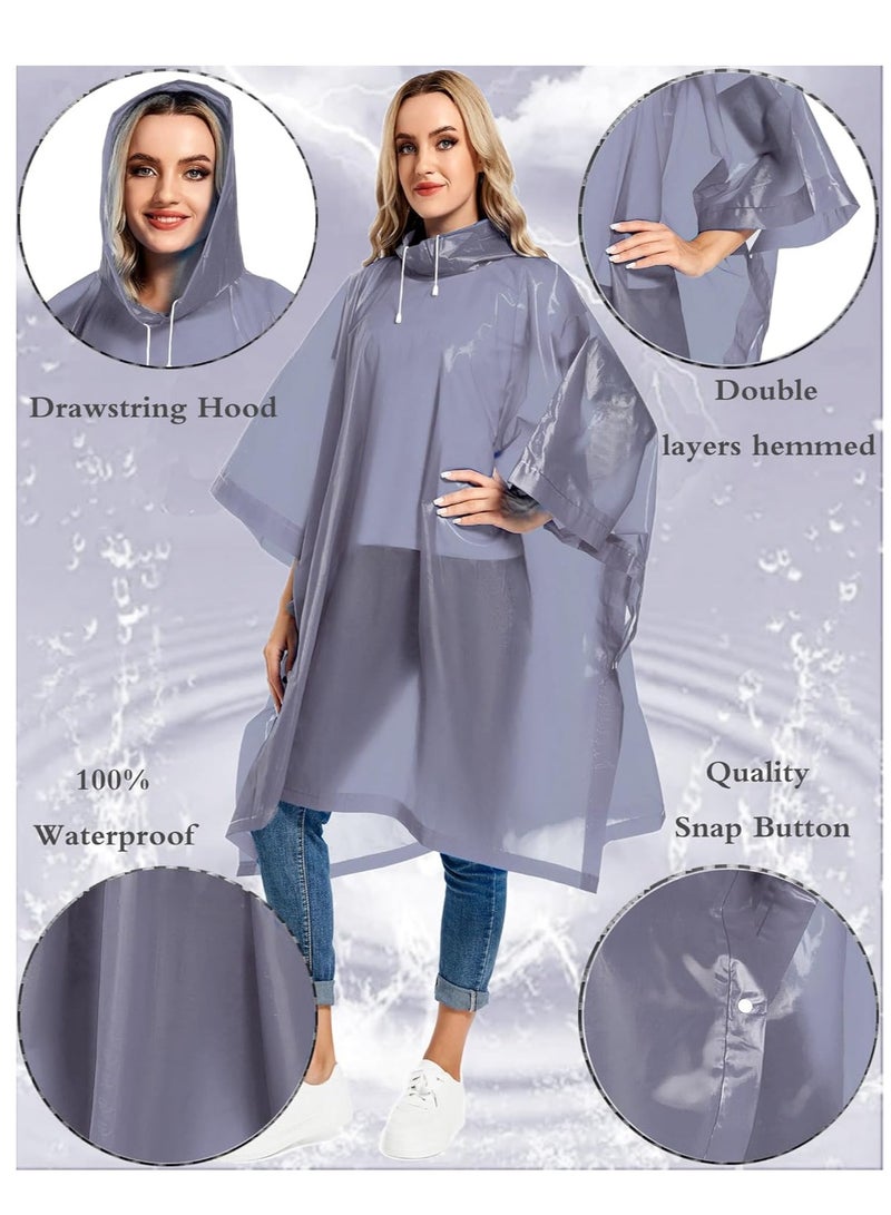 أونليماي فقط عبوة من قطعتين من معاطف المطر للبالغين قابلة لإعادة الاستخدام - معاطف مطر متينة للطوارئ والبقاء على قيد الحياة مع غطاء برباط - Image 3
