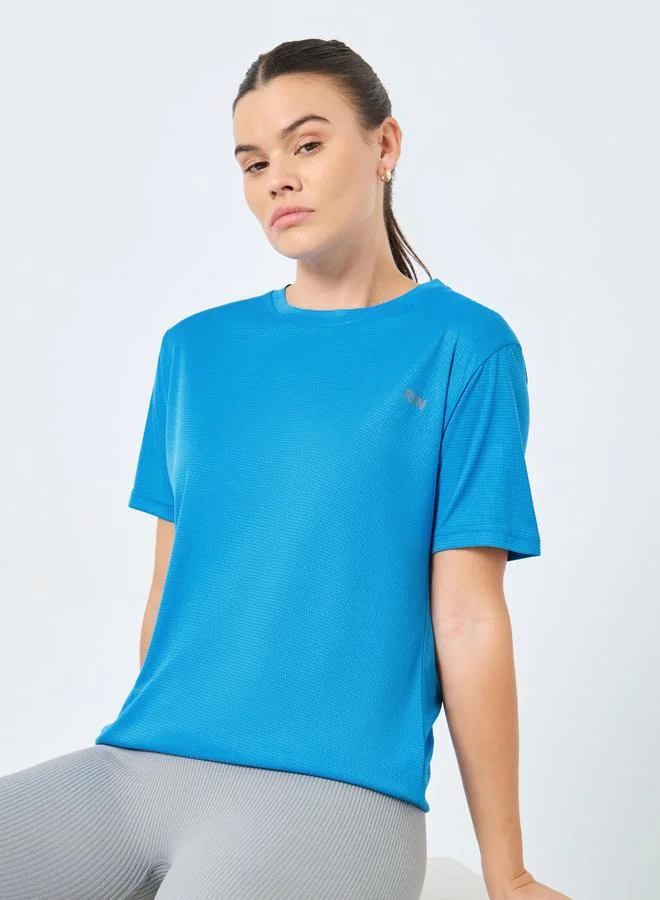 Styli Styli Reflective Text Basic Short Sleeves Top