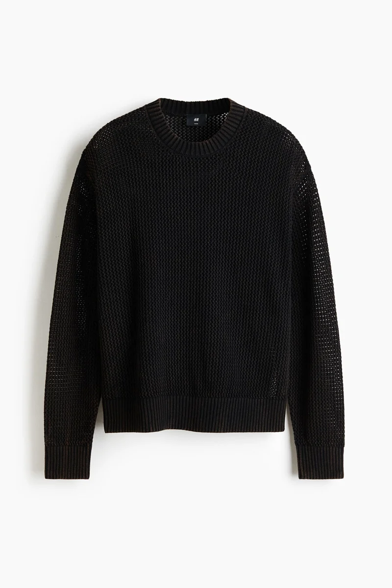 Loose Fit Hole-knit cotton jumper