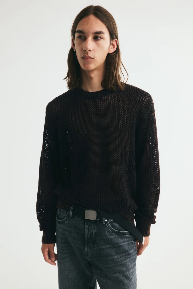 H&M Loose Fit Hole-knit cotton jumper