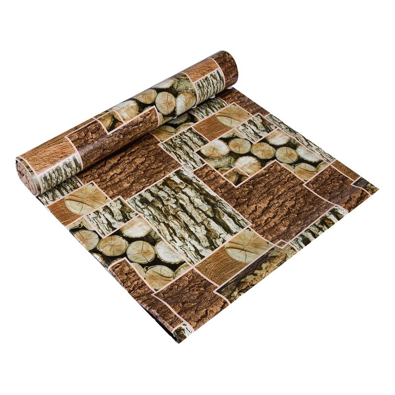 Kuber Industries Kuber Industries Shelf Liner Kitchen Cabinet Shelf Protector Kitchen Liners for Cabinets and Drawers Stone Design Shelf Liner Roll 3 MTR Brown - Image 1