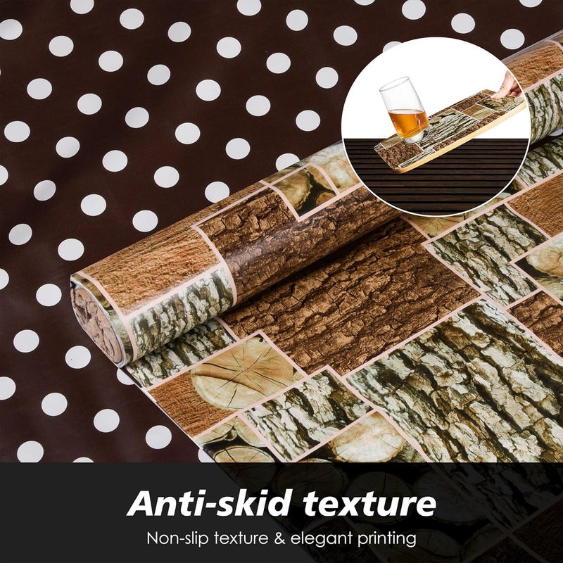 Kuber Industries Kuber Industries Shelf Liner Kitchen Cabinet Shelf Protector Kitchen Liners for Cabinets and Drawers Stone Design Shelf Liner Roll 3 MTR Brown - Image 4