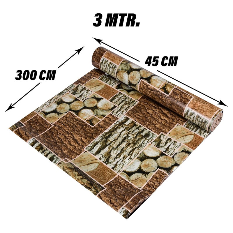 Kuber Industries Kuber Industries Shelf Liner Kitchen Cabinet Shelf Protector Kitchen Liners for Cabinets and Drawers Stone Design Shelf Liner Roll 3 MTR Brown - Image 3