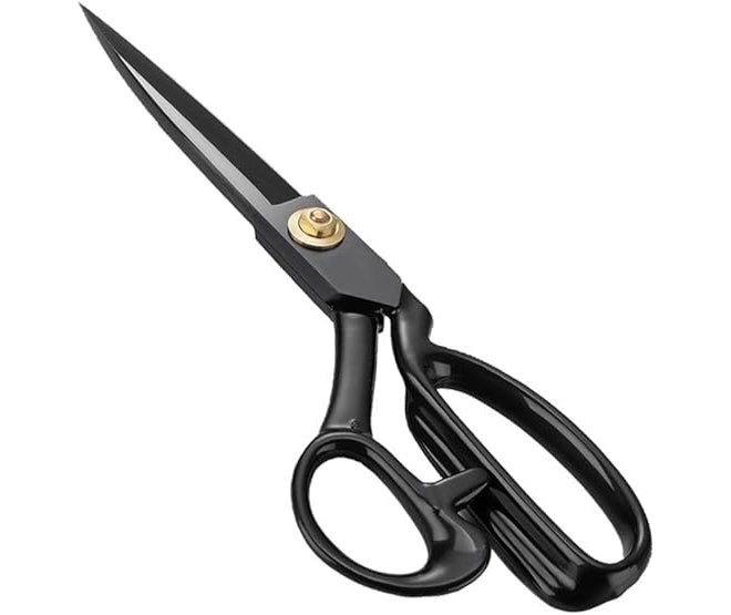 GEMSY YDL Black Blade Scissors for Cloth Cutting, Best Professional Stainless Steel Fabric Sewing Rubber Handle Scissor for Tailoring, Stiching, Craft, Vegetable, Machine Shear for Tailor (11) - Image 2
