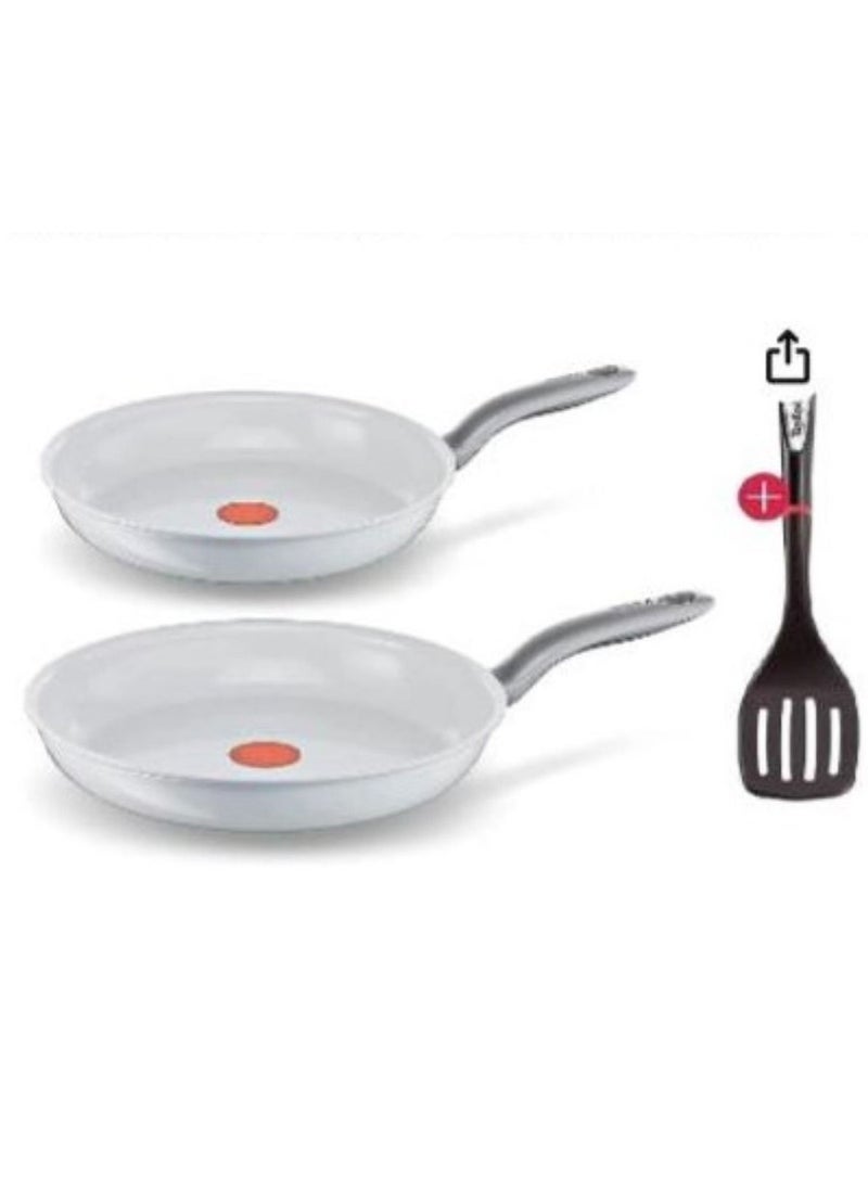 Tefal - TEFAL 3 Piece Ceramic Control Pan 24cm 30cm with Slotted Spatula Ceramic Coating For Searing And Crispy Results Thermo Spot Temperature Indicator Induction Cooker Compatible For All Types Of Stove - Image 1