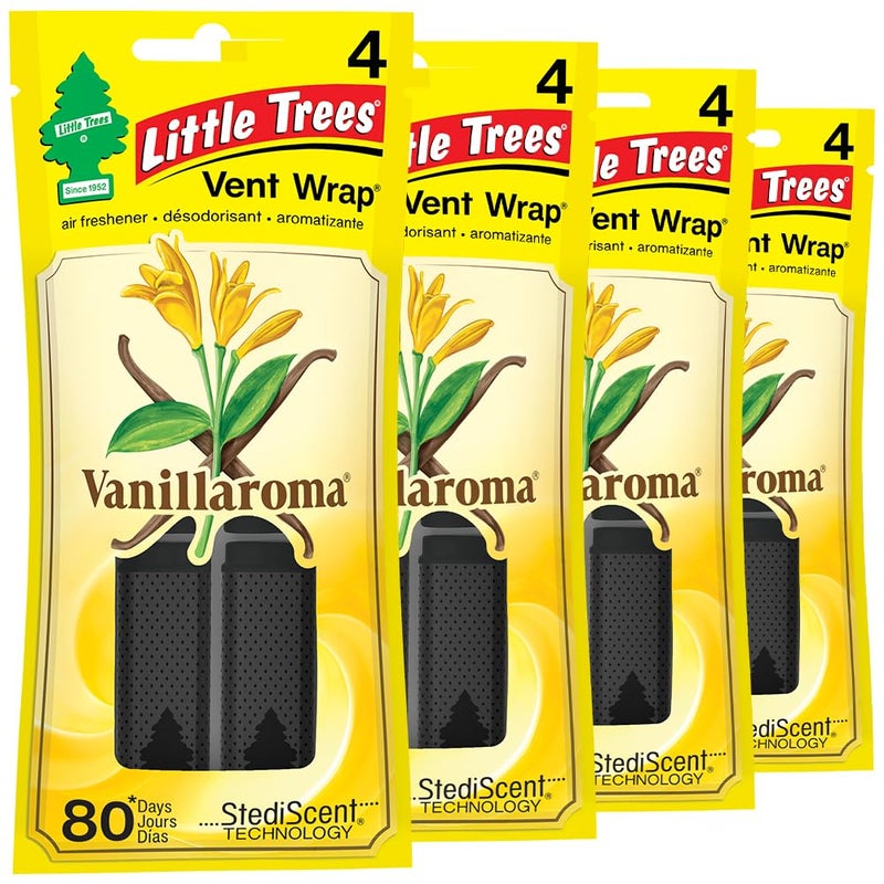 Little Trees معطر هواء السيارة LITTLE TREES. غلاف فتحة التهوية يوفر رائحة تدوم طويلاً، منعشة بشكل غير مرئي. رائحة الفانيليا، 16 معطر هواء. - Image 1