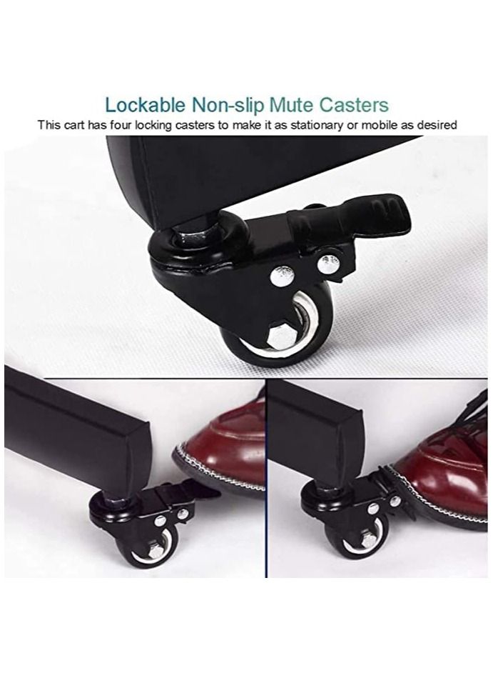 Moible TV Mount Stand Cart Trolley with Wheels, TV Stand Cart Mobile, Height Ajustable TV Stand Mount for 32"-65" HDR & LCD TV Screens - Image 3