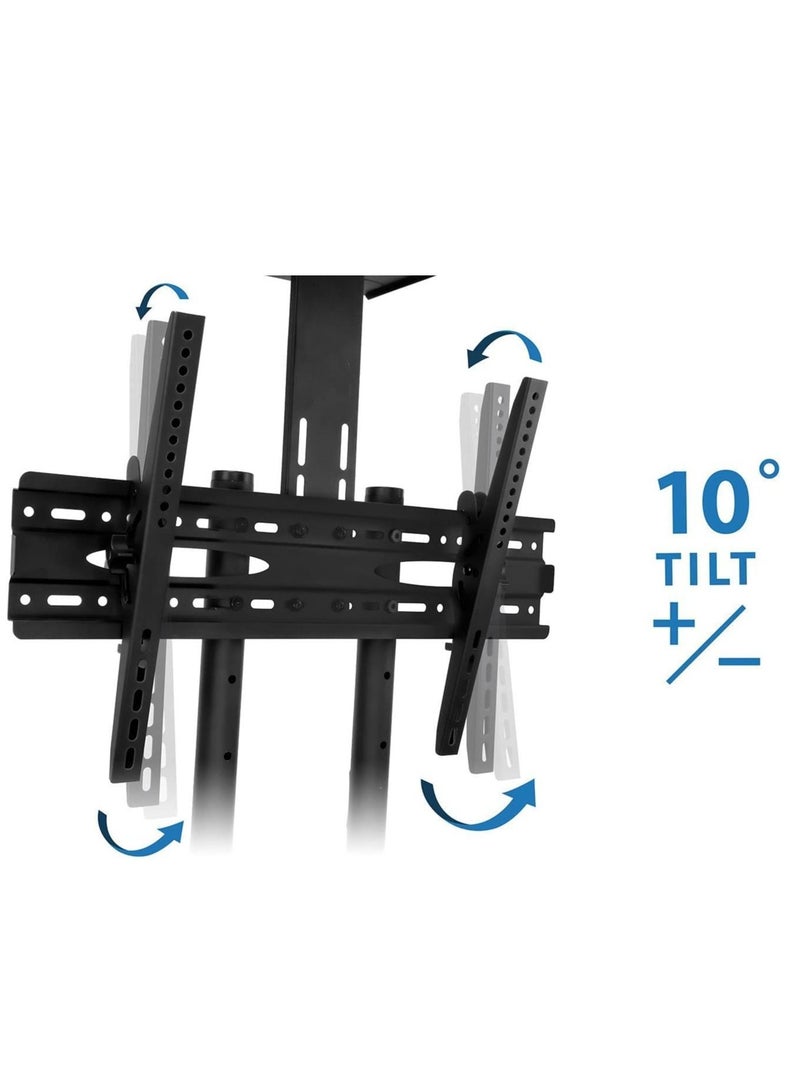 Moible TV Mount Stand Cart Trolley with Wheels, TV Stand Cart Mobile, Height Ajustable TV Stand Mount for 32"-65" HDR & LCD TV Screens - Image 4