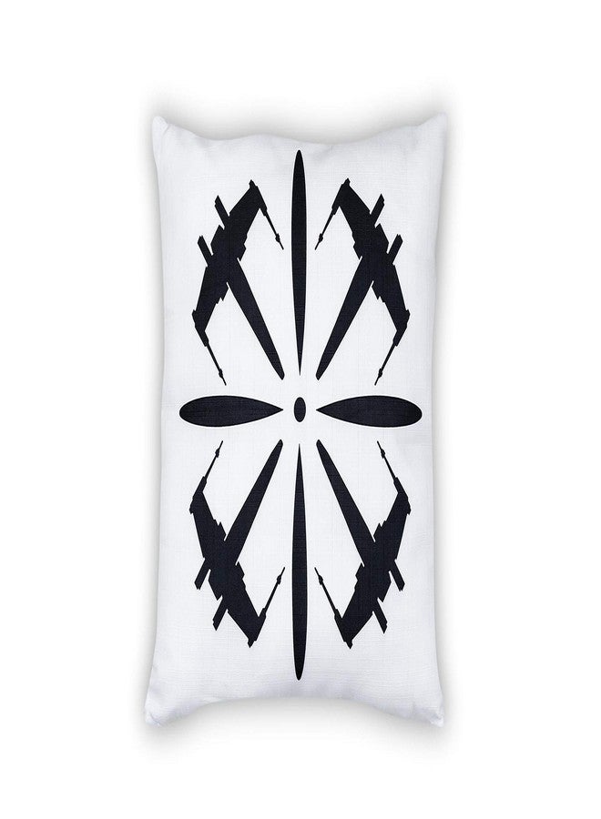 Seven20 Star Wars White Throw Pillow | Black X-Wing Fighter Cluster Design | Water & Fade Resistant Fabric For Indoor & Outdoor Use | 18 x 18 Inches - Image 1