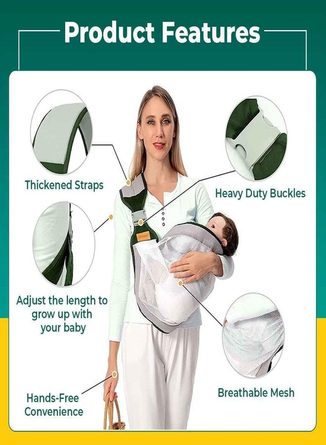 RGkJAS Adjustable Ergonomic Baby Carrier Sling Wrap with Breathable 3D Mesh - for Newborns to Toddlers Sling with Thick Shoulder Straps for Maximum Support for Active Parents and On-The-Go Lifestyle - Image 4