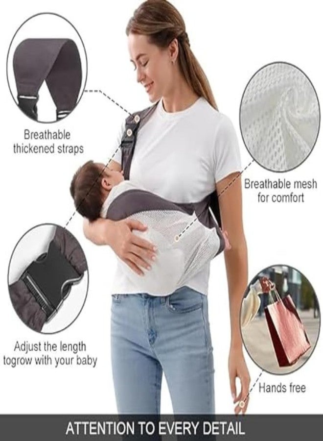 RGkJAS Adjustable Ergonomic Baby Carrier Sling Wrap with Breathable 3D Mesh - for Newborns to Toddlers Sling with Thick Shoulder Straps for Maximum Support for Active Parents and On-The-Go Lifestyle - Image 3