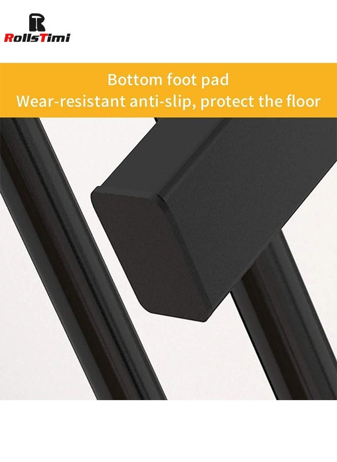 RollsTimi  Garment Rack，Freestanding Hanger Double Pole Multi-functional Bedroom Clothing Rack, Black  - Image 5