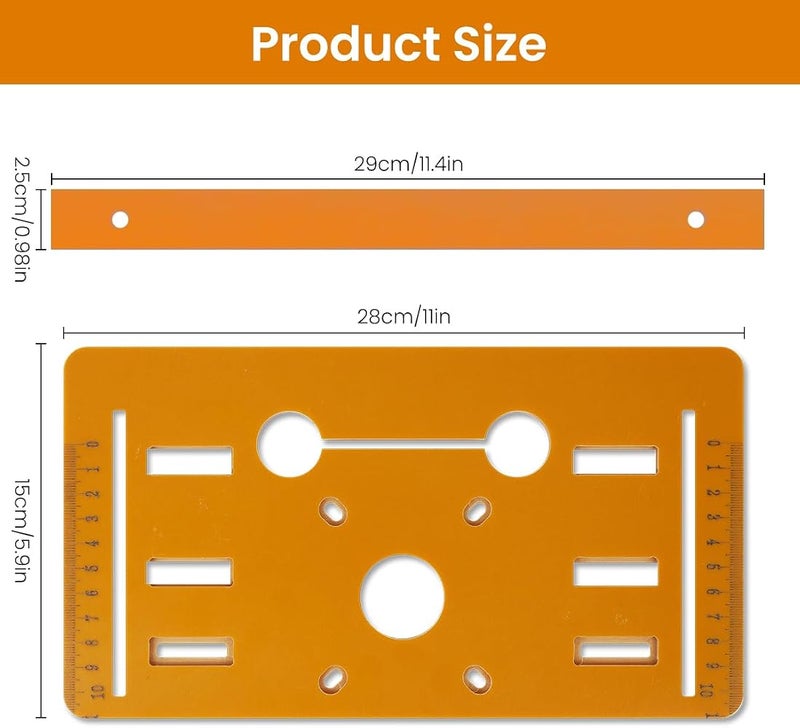 ELEPHANTBOAT® Universal Adjustable Bakelite Cutting Guide with 5mm Engineering Plastic, Compatible for 4"/5" Circular Saws, Precise Scale Markings, 28x15cm Woodworking Tool Accessory - Image 2