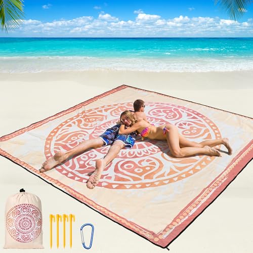 WIWIGO Beach Blanket Waterproof Sandproof Beach Mat 79 X 8310x9for 28 Adults Quick Drying Outdoor Picnic Mat Beach Accessories for Travel Camping Hiking - Image 1