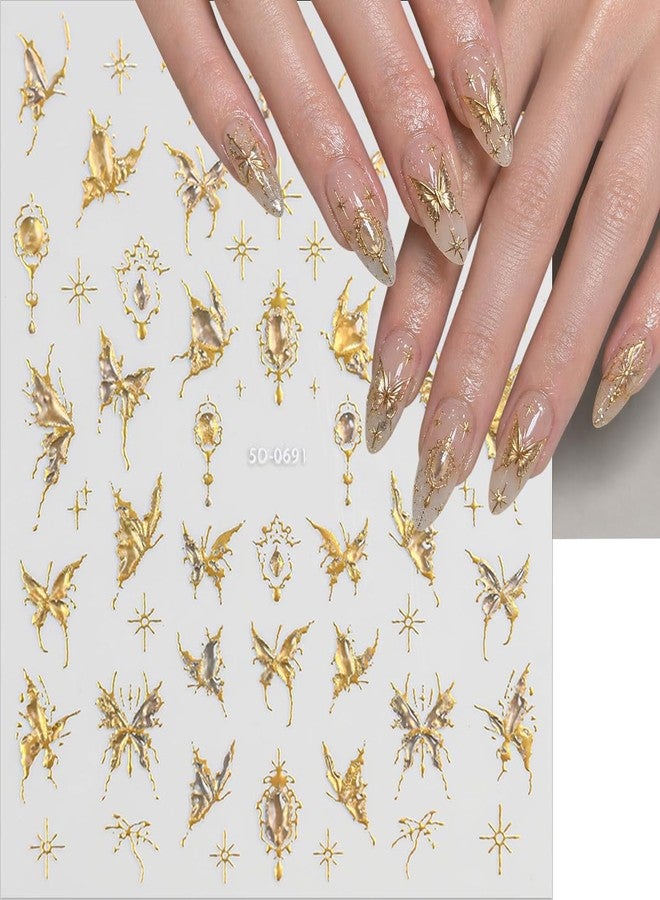 BYJKYEN 5D Embossed Butterfly Nail Stickers Decals, 6 Sheets - Image 3