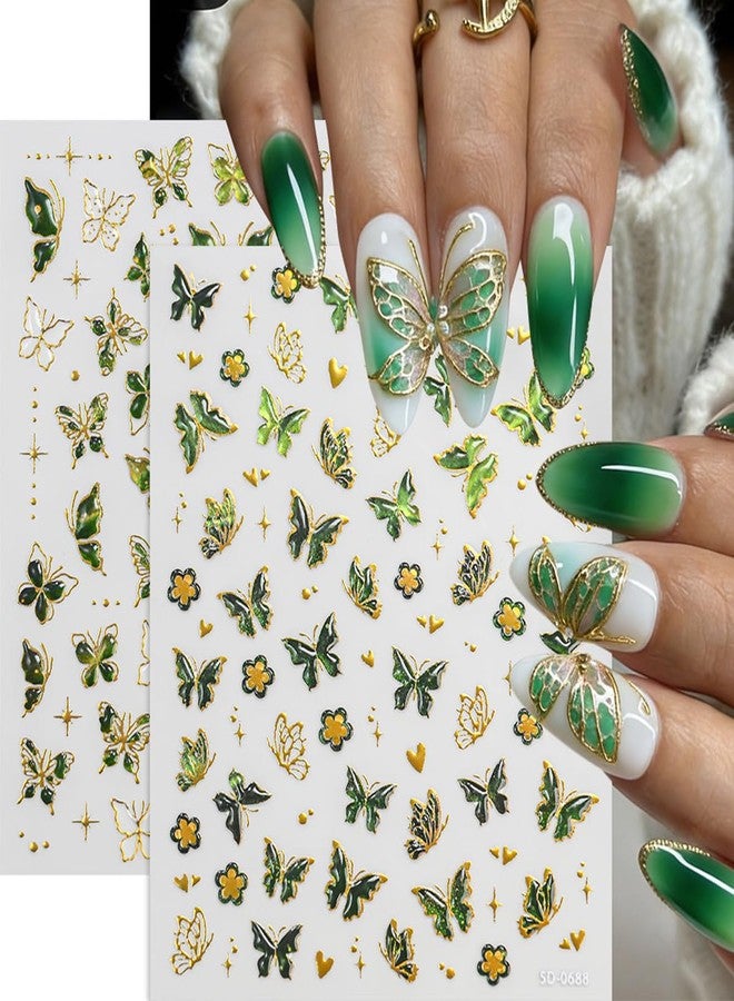 BYJKYEN 5D Embossed Butterfly Nail Stickers Decals, 6 Sheets - Image 5