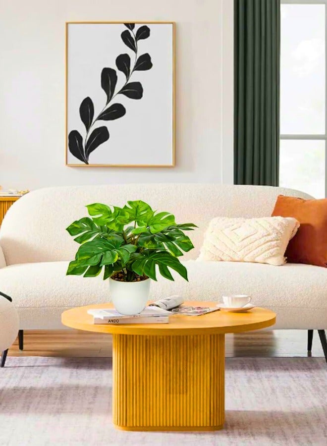 Chase Up 32cm Artificial Monstera Plant in Pot, Faux Monstera Deliciosa Plant Potted Artificial plants, Artificial Tree Fake Tropical Plants Indoor Outdoor Home Office Garden Houseplants Decor - Image 3