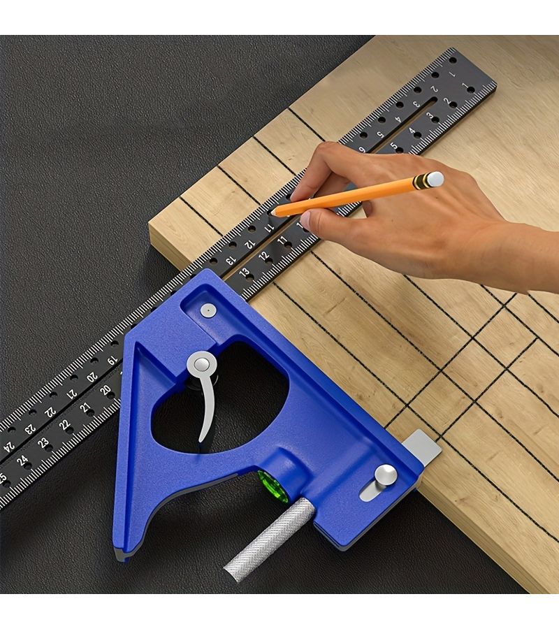 Precision Right Angle Ruler 45 90 Degree Marking Gauge Woodworking Tool - Image 3