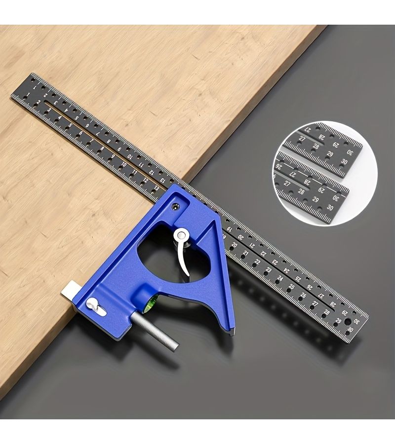 Precision Right Angle Ruler 45 90 Degree Marking Gauge Woodworking Tool - Image 1
