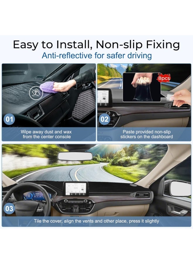 FETUSI Dashboard Cover Mat Compatible with Nissan Patrol Y62 2014-2021 Accessories Dash Cover Non-Slip Dash Mat Sunshade Anti-Glare Protector - Image 5