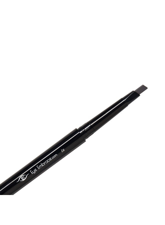 Eye Embrace Liz: Medium Gray Eyebrow Pencil Waterproof Double Ended Automatic Angled Tip & Spoolie Brush Cruelty Free - Image 2