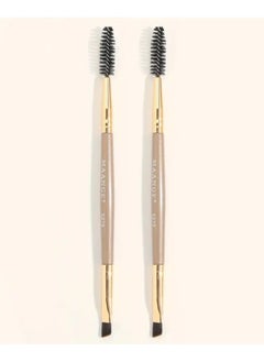 2 Pcs Duo Eye Brow Brush, Eyelash Combo Eyebrow Brush, Angles Eyebrow Brush, Defining Eyebrows